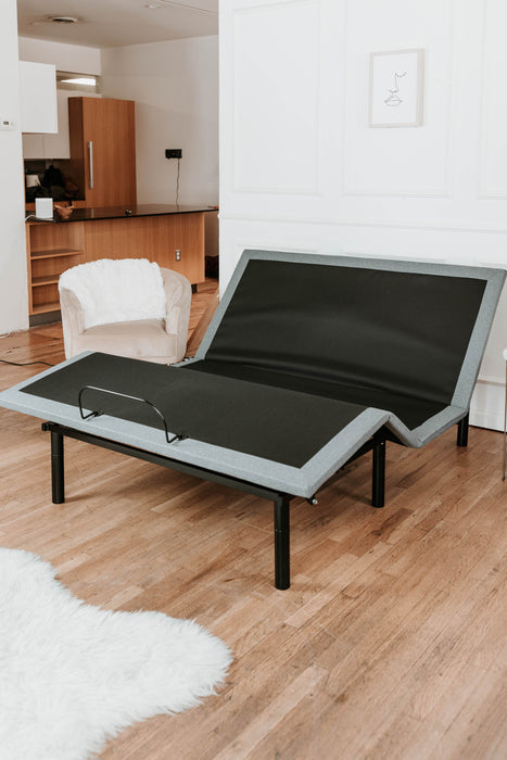 California King Split Adjustable Bed - Black / Gray