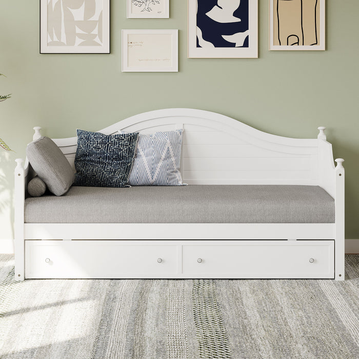 Daybed With 2 Storage Drawers, Sofa Bed With Handrail For Living Room Bedroom