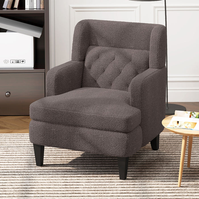 Upholstered Accent Chair Tufted Armchair For Living Room And Bedroom