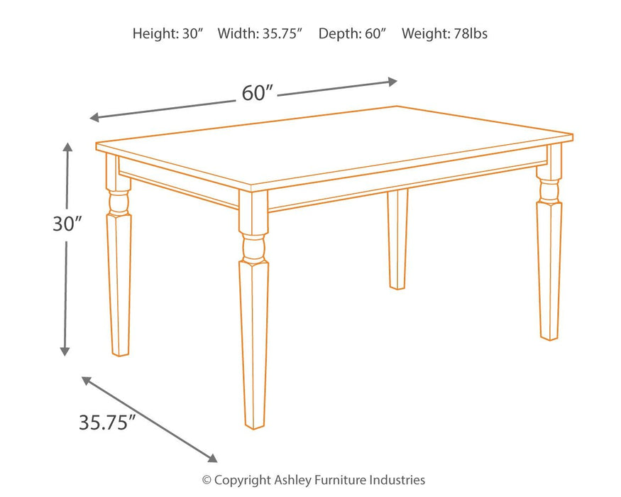 Whitesburg - Brown / Cottage White - Rectangular Dining Room Table