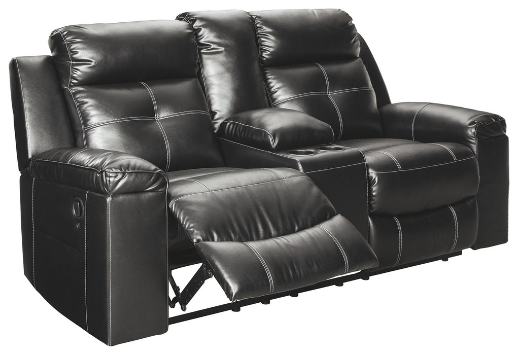 Kempten - Preto - Dbl Rec Loveseat C/Console