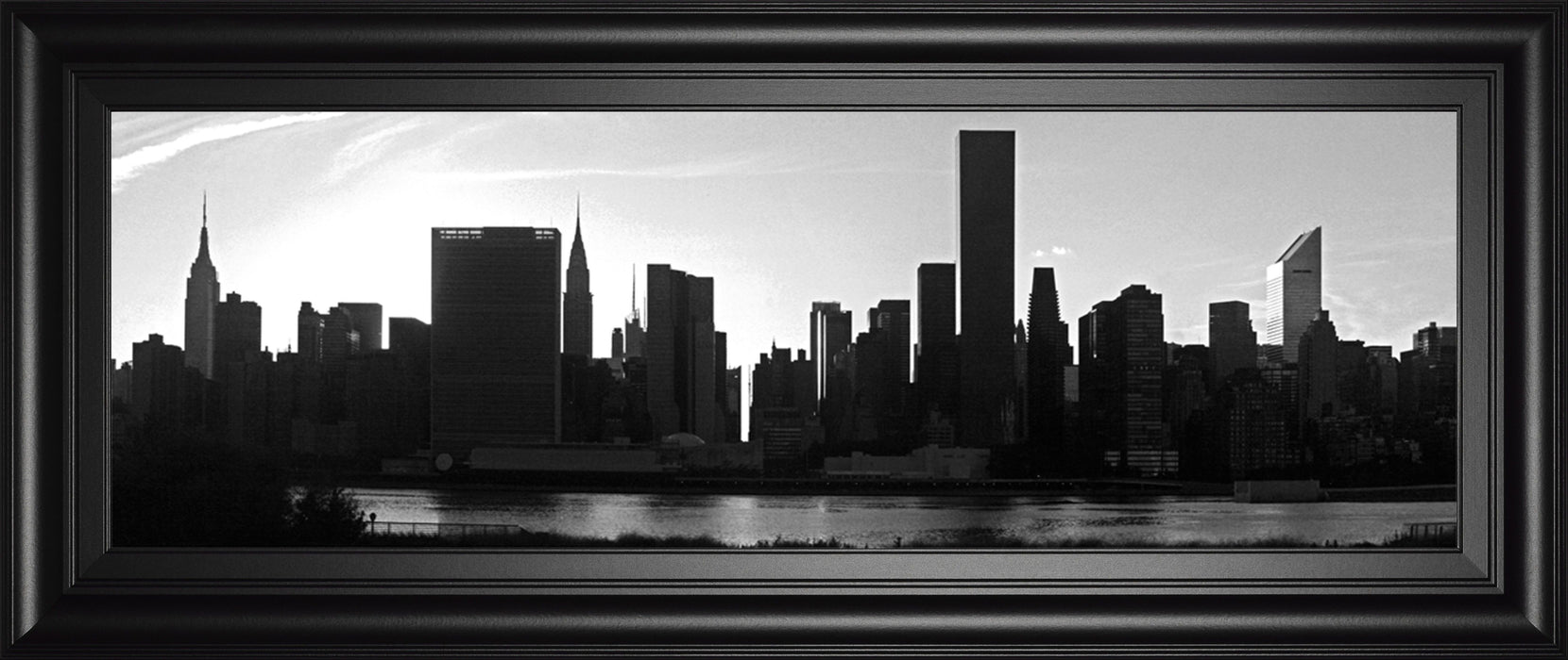 Panorama Of NYC VI By Jeff Pica - Framed Print Wall Art - Black