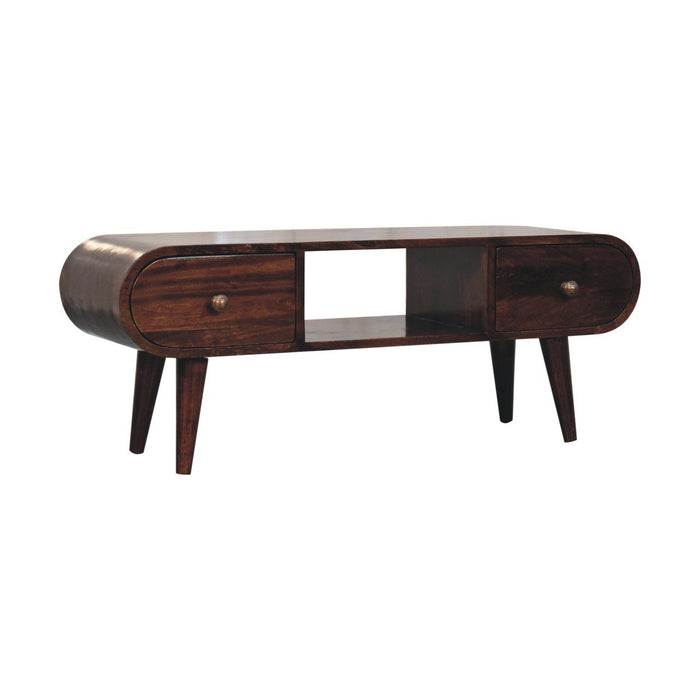 Solid Wood Circular TV Unit