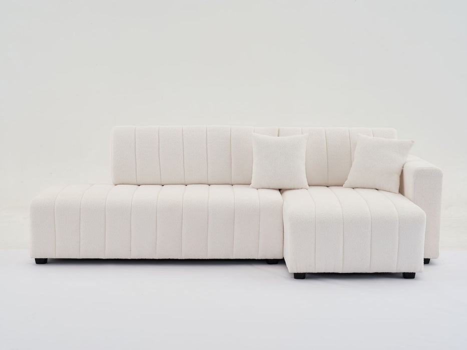 Jessica - Lamb Wool Sectional Sofa With Chaise