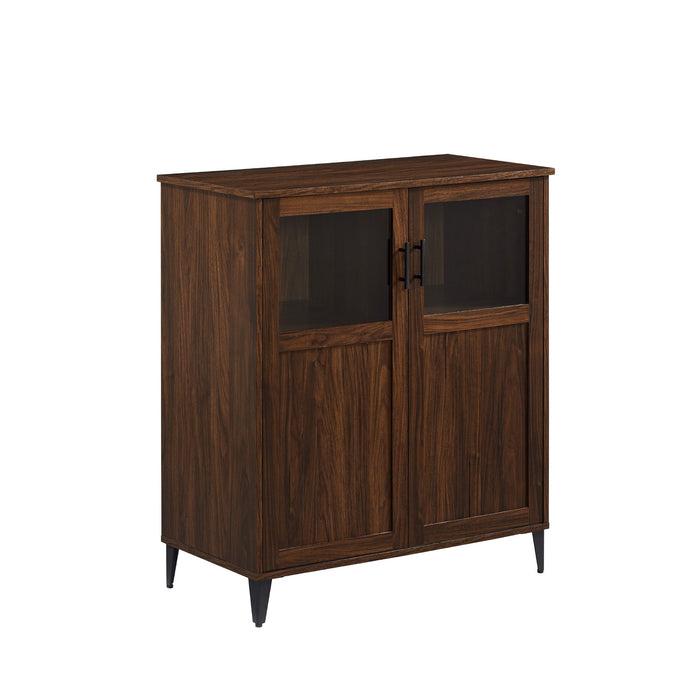 Modern Grooved Door Accent Cabinet