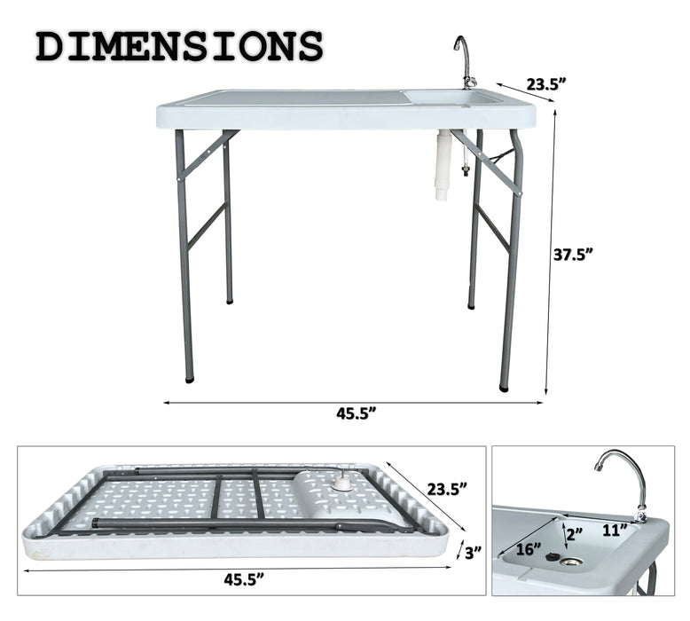 Outdoor Fish And Game Cutting Cleaning Table With Sink And Faucet