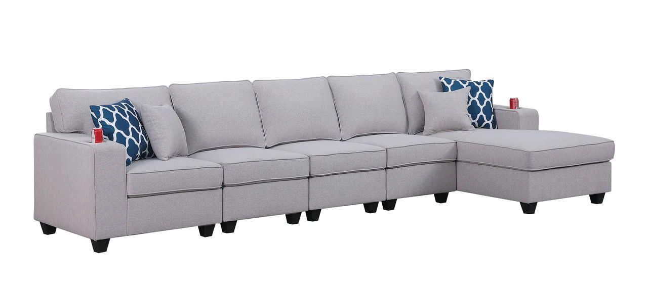 Cooper - Linen 5 Piece Sectional Sofa