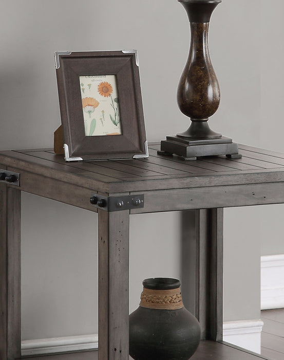 Bridgevine Home - Storehouse End Table - Smoked Grey Finish