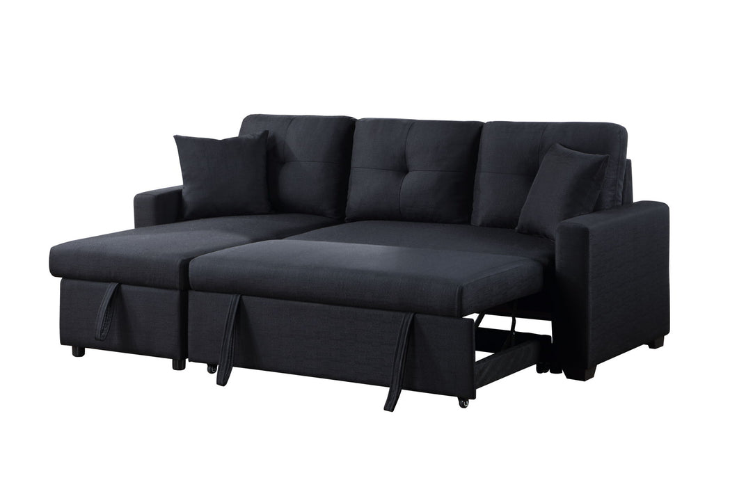 Francine - Linen Reversible Sleeper Sectional Sofa With Storage Chaise