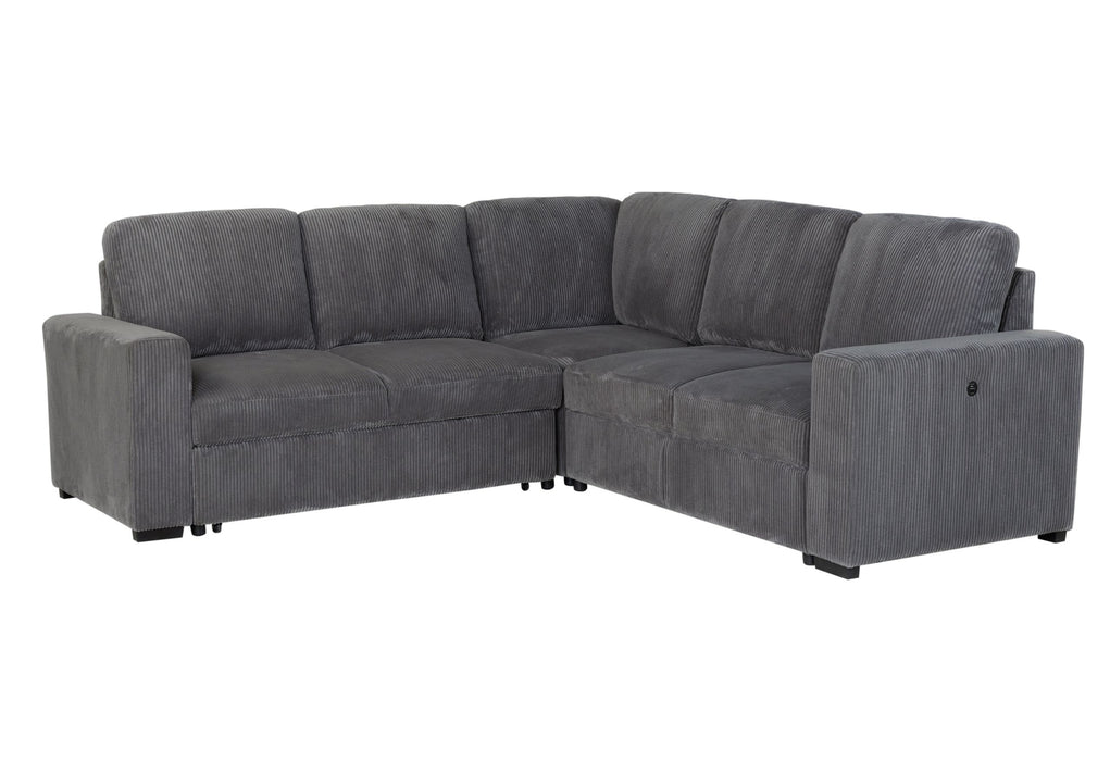 U2660 - L Sectional With Pullout - Gray