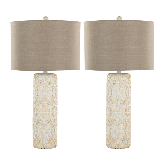 Charlotte - Contemporary Table Lamp (Set of 2) - Taos Brown / Beige