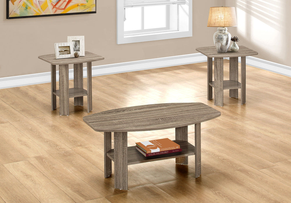 Table Set, Coffee, End, Side, Accent For Living Room, Transitional (Set of 3) - Taupe