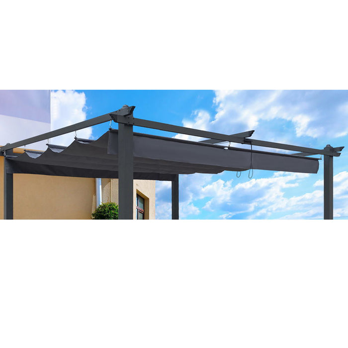 Replacement Canopy Top Fabric For 10X10 Foot Outdoor Patio Retractable Pergola Sunshelter Pergola Canopy