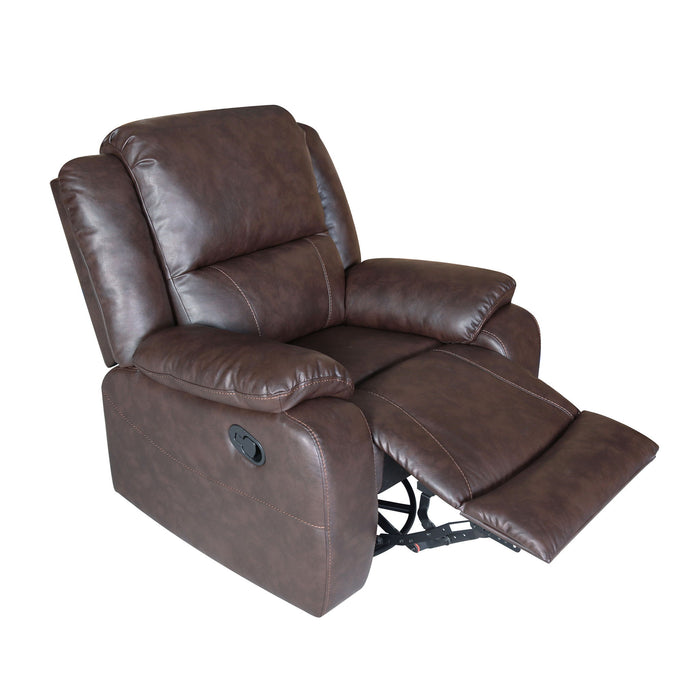 Wide Manual Swivel Standard Recliner - Dark Brown