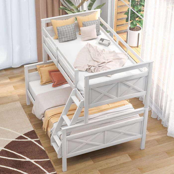 Kids Furniture - Bunk Bed With Ladder, Safety Guardrail, Perfect For Bedroom