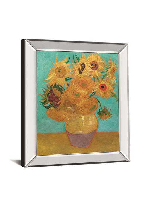 Still Life Vase With Twelve Sunflowers, January 1889 By Vincent Van Gogh - Mirror Framed Print Wall Art - Yellow