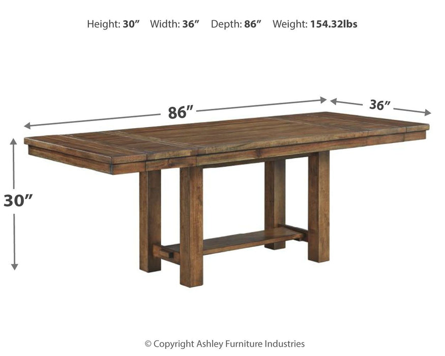 Moriville - Marrón grisáceo - Mesa auxiliar rectangular para comedor