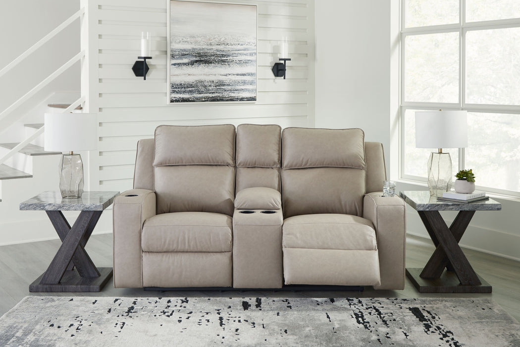 Lavenhorne - Pebble - Dbl Rec Loveseat com console