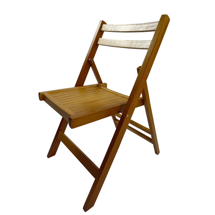 Furniture Slatted Wood Folding Special Event Chair - Honey Color, (Set of 4), Folding Chair, Foldable Style