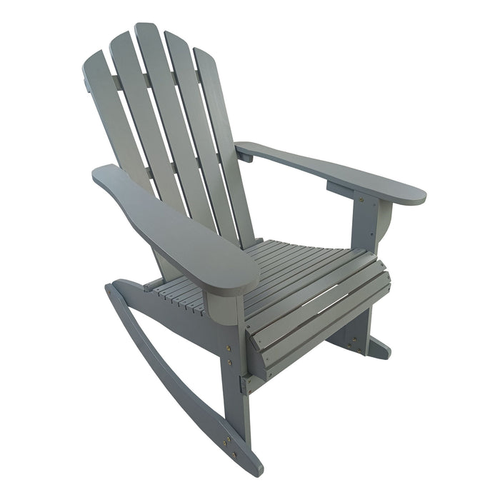 Reclining Wooden Outdoor Rocking Adirondack Chair, Walnut