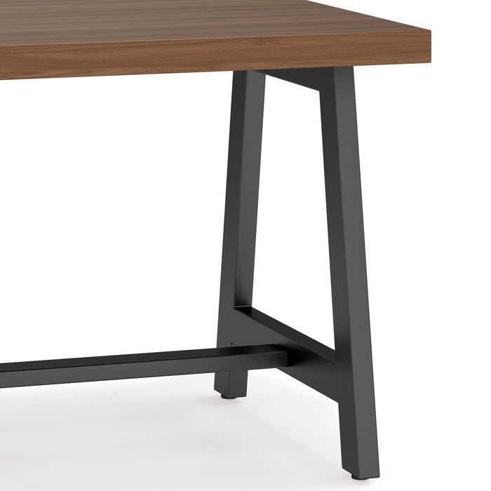 Sawhorse - Solid Walnut Veneer and Metal End Table - Walnut