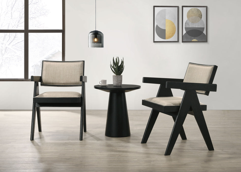 Jasper - 3 Piece Arm Chairs And Console Table (Set of 3) - Ebony Black