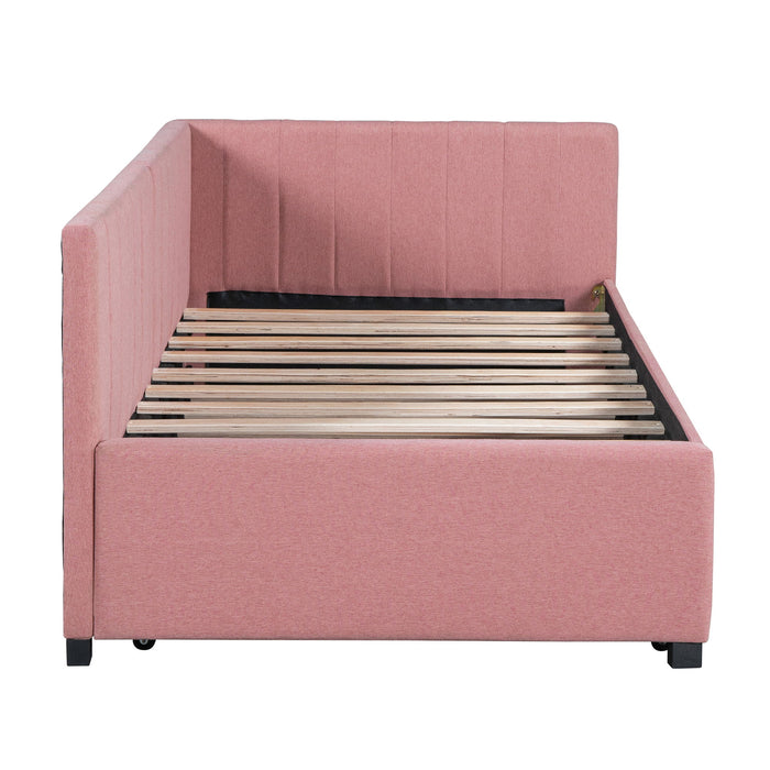 Upholstered Daybed With Trundle, Sofa Bed Frame, No Box Spring Needed