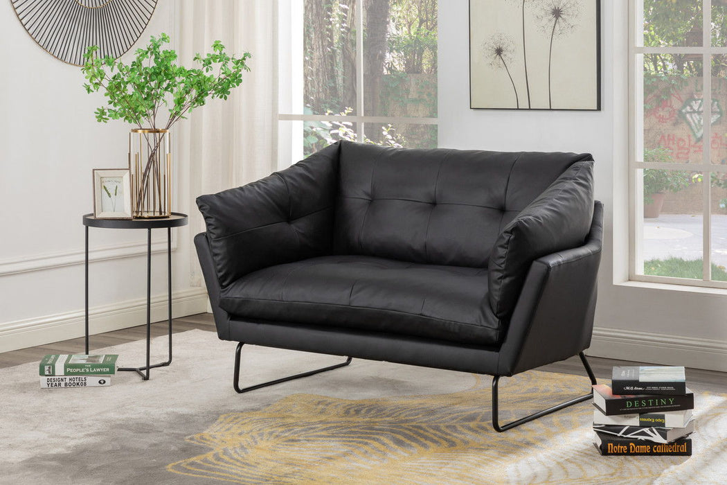 Karla - PU Leather Contemporary Loveseat And Ottoman