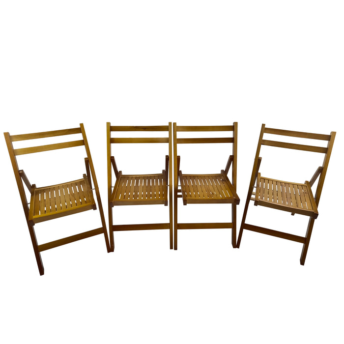 Furniture Slatted Wood Folding Special Event Chair - Honey Color, (Set of 4), Folding Chair, Foldable Style