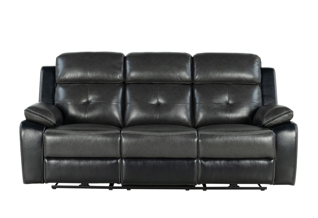 U5050 - Power Reclining Sofa / Power Reclining Loveseat - Blanche Charcoal / Black-Power