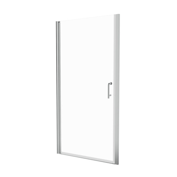 Semi - Frameless Pivot Shower Door In Chrome With Clear Glass