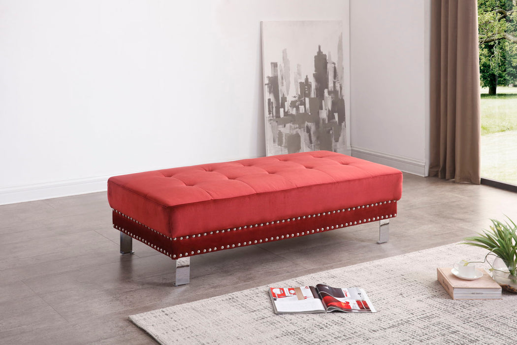 Glory Furniture DerEastern King Ottoman, Cherry