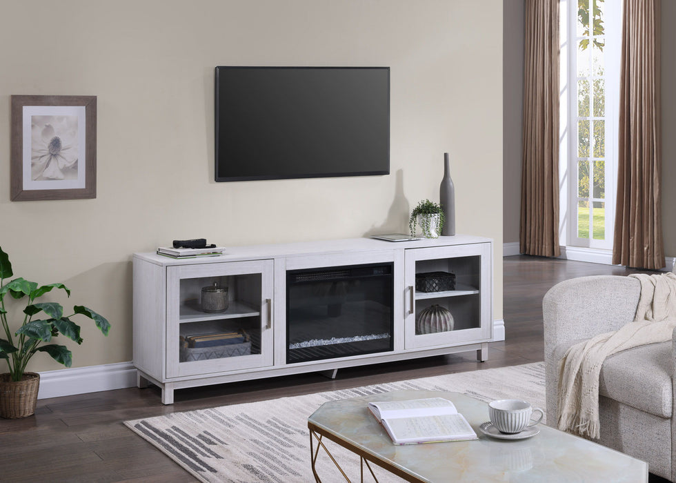 Summit - TV Stand Console With Fireplace - White Walnut Finish
