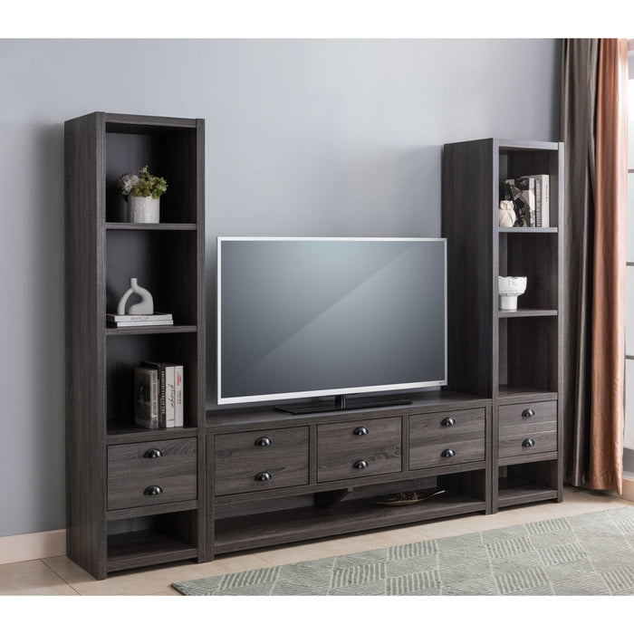 60" Home Entertainment Center, TV Stand - Distressed Grey