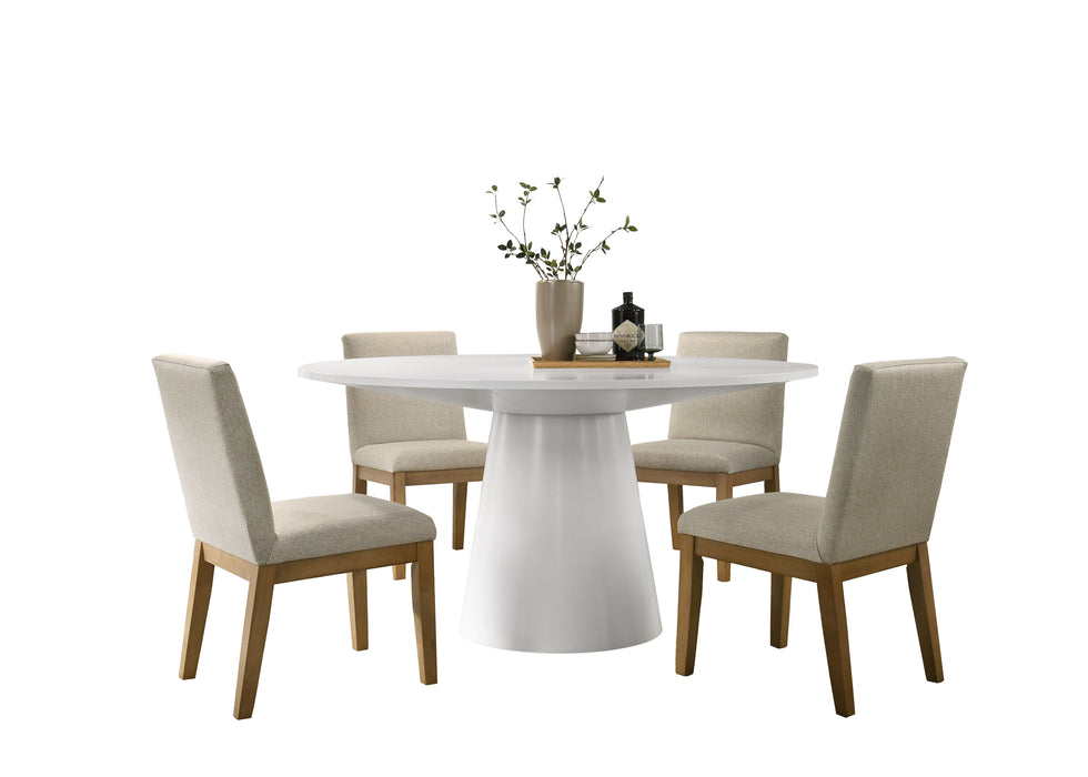 Jasper - Wide Contemporary Round Dining Table Set