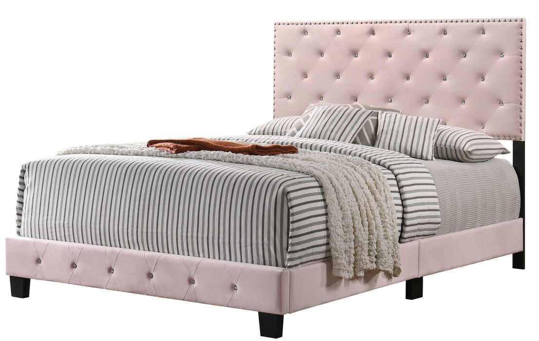 Glory Furniture Suffolk Upholstery Full Bed, Pink