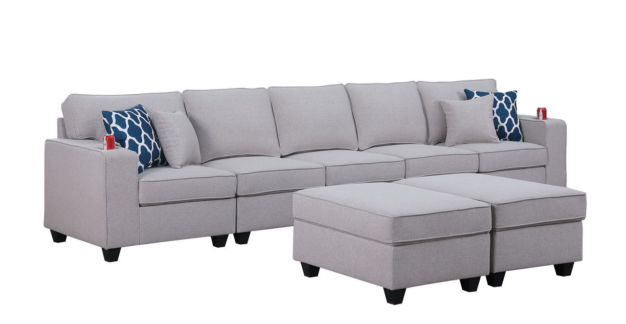 Cooper - Linen 5 Seater Sofa Set