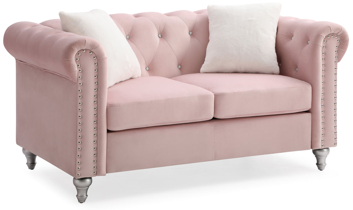 Glory Furniture Raisa Loveseat, Pink