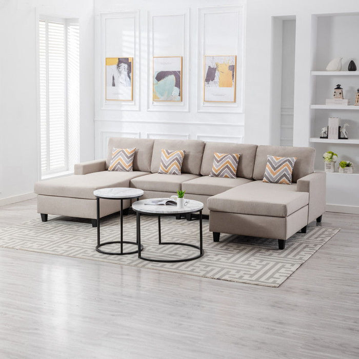 Nolan - 4 Piece Reversible Sectional Sofa Chaise With Interchangeable Legs