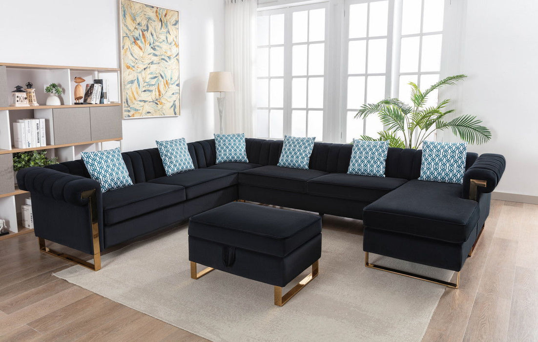 Maddie - Velvet Sectional Sofa