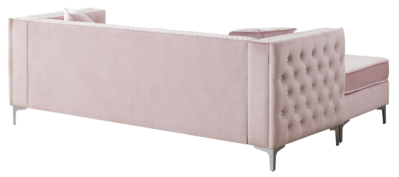 Glory Furniture Paige Sofa Chaise, Pink