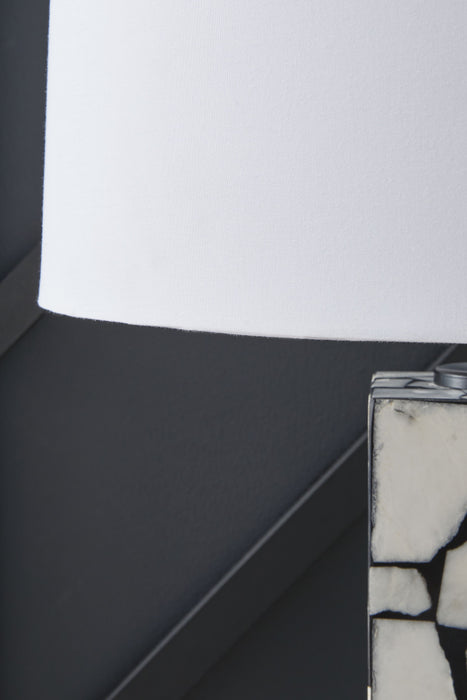 Macaria - Blanco / Negro - Lámpara de mesa de mármol