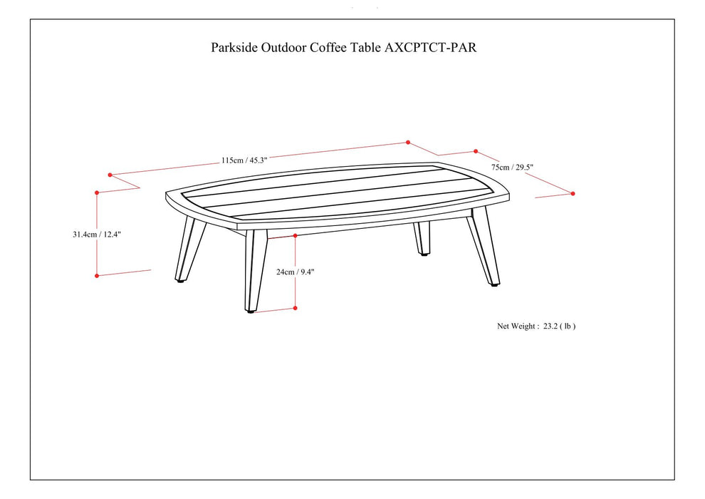 Parkside - Outdoor Coffee Table - Light Teak