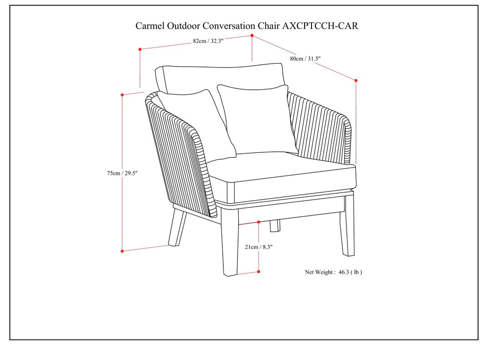Carmel - Outdoor Conversation Chair - Sand Drift