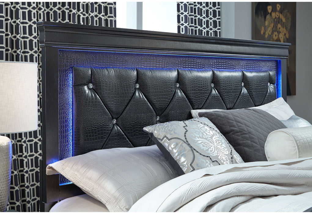 Pompei - Full Bed With LED - Metallic Gray