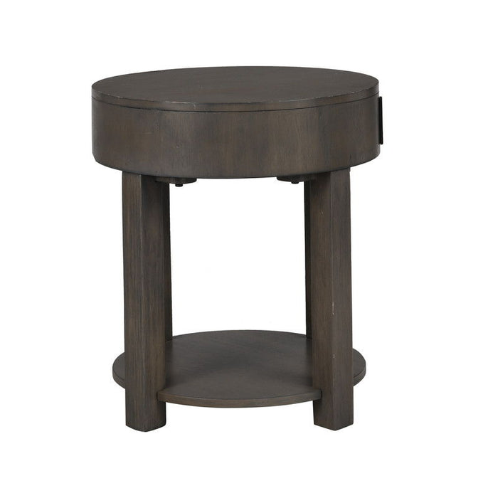 Jonah - 20" MDF End Table With USB Ports - Light Brown