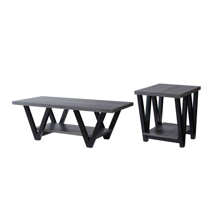 End Table & Coffee Table With Bottom Shelve (Set of 2)