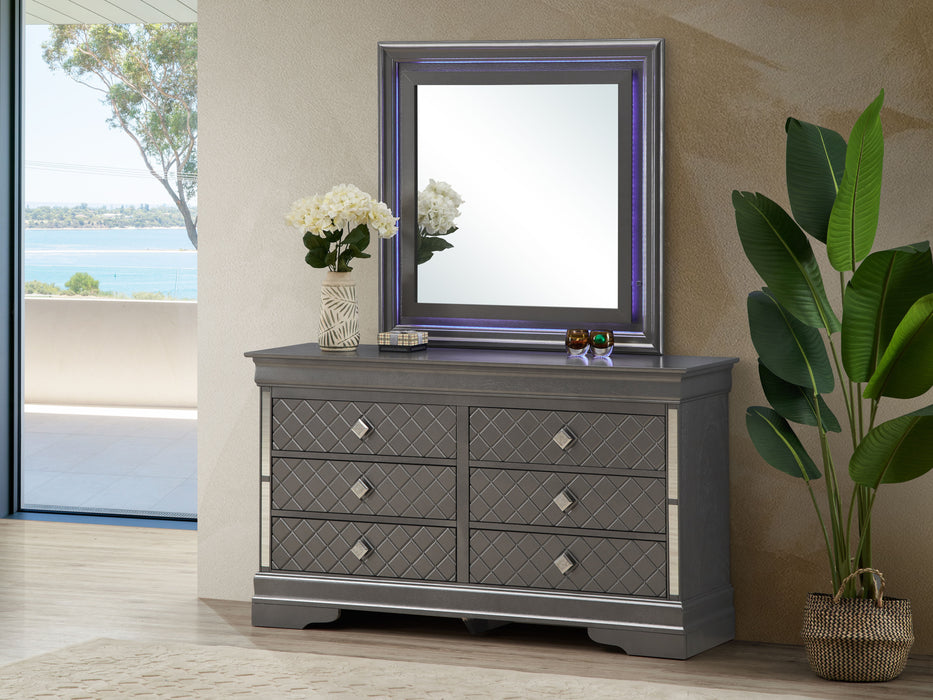 Glory Furniture Verona Dresser, Metalic Black