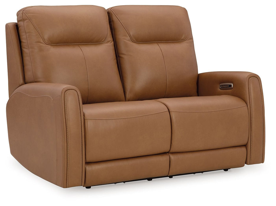 Tryanny - Butterscotch - Sofá de dos plazas eléctrico reclinable/reposacabezas ajustable