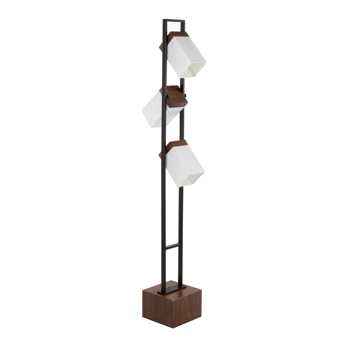 Bento - Contemporary Floor Lamp - Black / Walnut / White